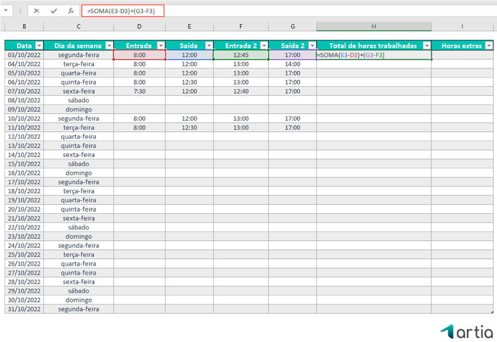 FÓRMULAS EXCEL IDENTIFICANDO FINAIS DE SEMANA/FERIADOS - Excel