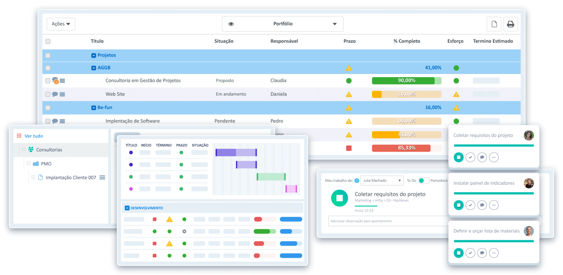 Gerencie os projetos do time em qualquer lugar